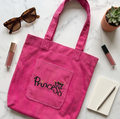 Princess Embroidered Corduroy Tote Bag