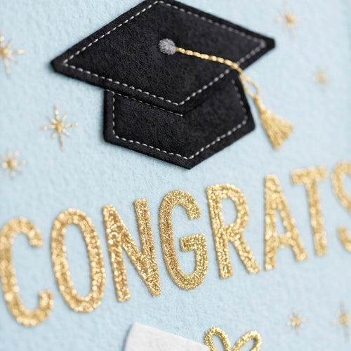 "CONGRATS" Embroidered Canvas Wall Banner