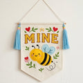 "Bee Mine" Embroidered Canvas Banner