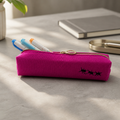 Embroidered Canvas Zipper Pencil Case / Makeup Bag